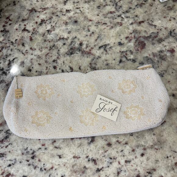 Bags by Josef Beige Beaded Evening Bag Purse tote - Japan - Picture 2 of 9